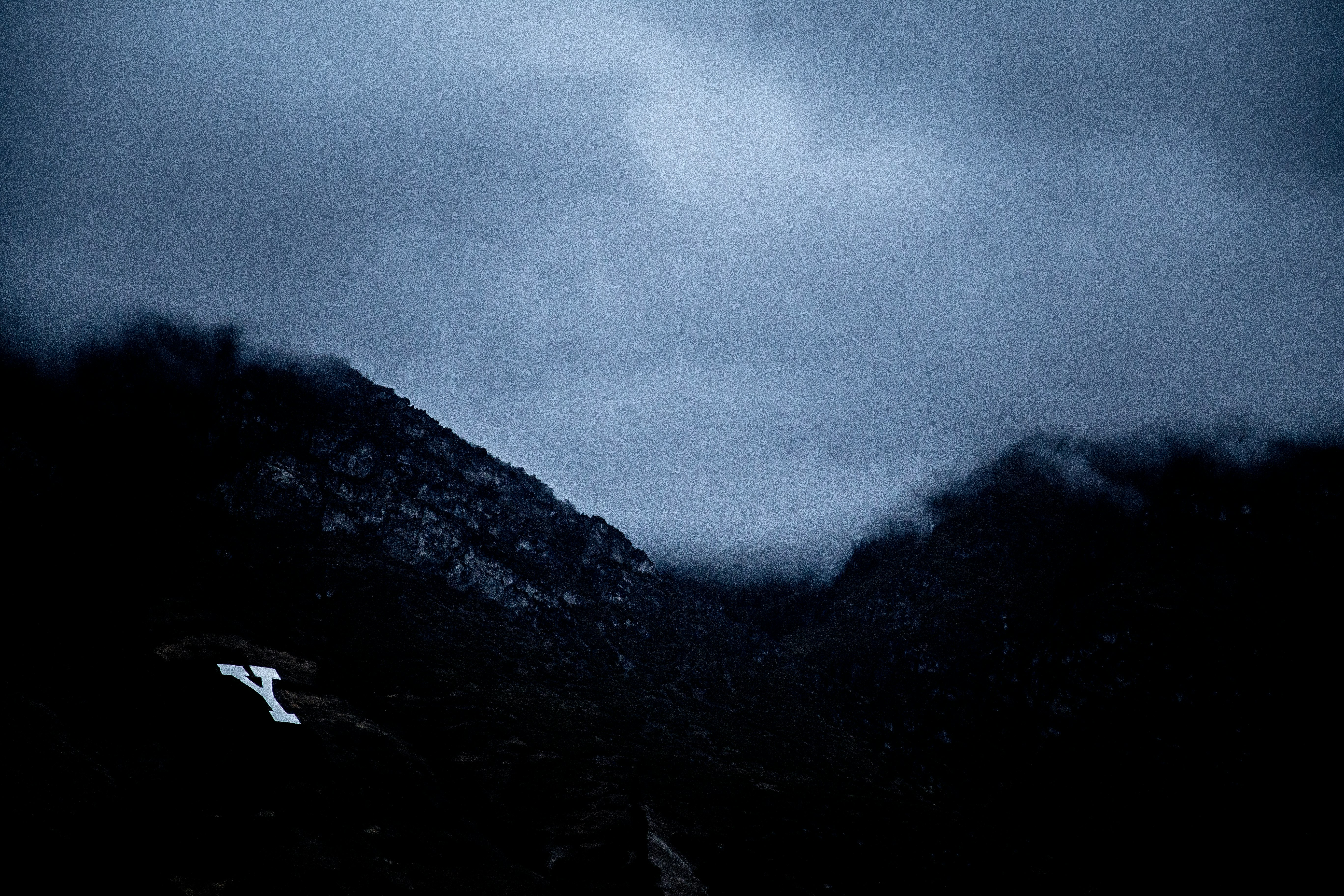 mountain covered with fogs